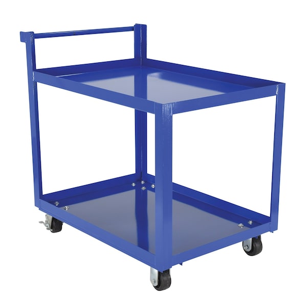 Steel Service Cart, 2 Shelves, 28 x 40, Steel, 1000 lb Load Capacity, 2 Shelves, 27.875" W